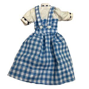 Vintage Dorothy Wizard of Oz Doll Dress TEC Blue White Gingham Puff Sleeves